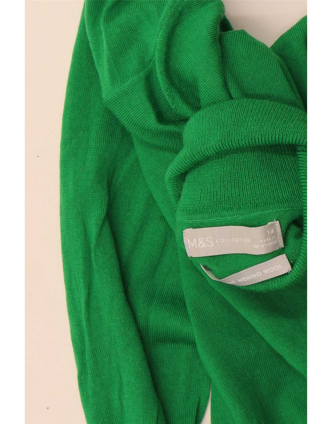 Marks & Spencer Suéter tipo jersey con cuello vuelto para mujer UK 44 Grande Verde