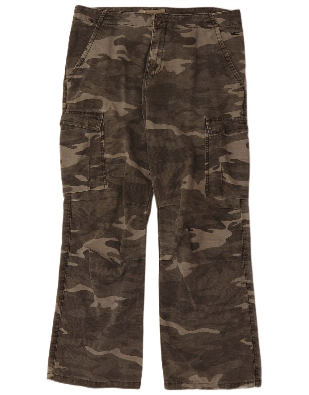 O'NEILL Pantalones cargo rectos para hombre grandes W36 L29 algodón de camuflaje caqui