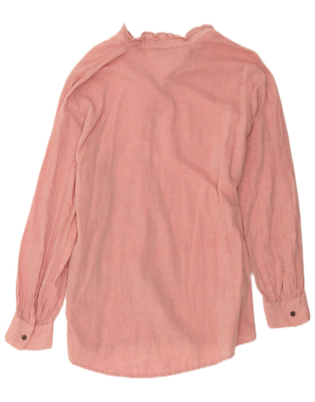 Marks & Spencer Camisa tipo jersey con volantes en la parte delantera para mujer UK 46 Large Pink