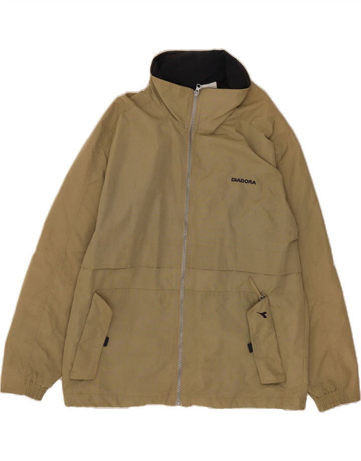 DIADORA Mens Windbreaker Jacket UK 42 XL Beige Polyamide Vintage Diadora and Second-Hand Diadora from Messina Hembry 
