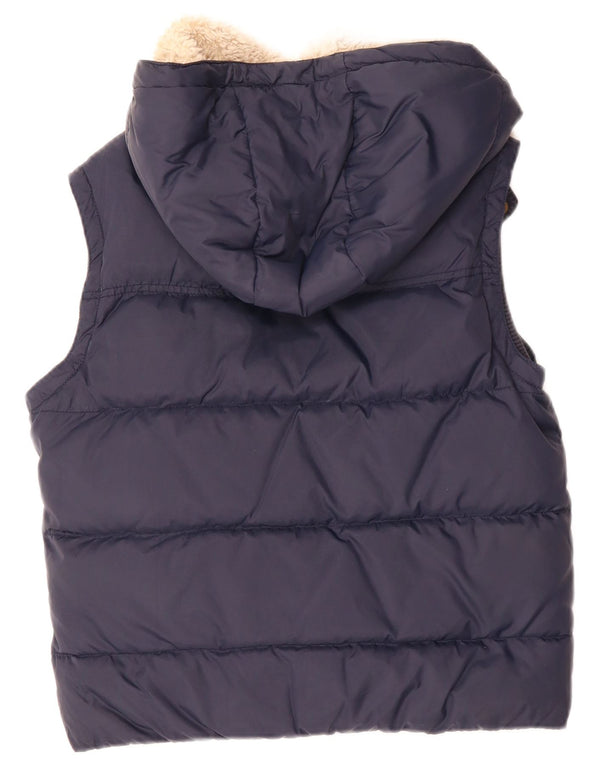 JACK WILLS Chaleco acolchado con capucha de gran tamaño para mujer UK 10 Small Azul marino