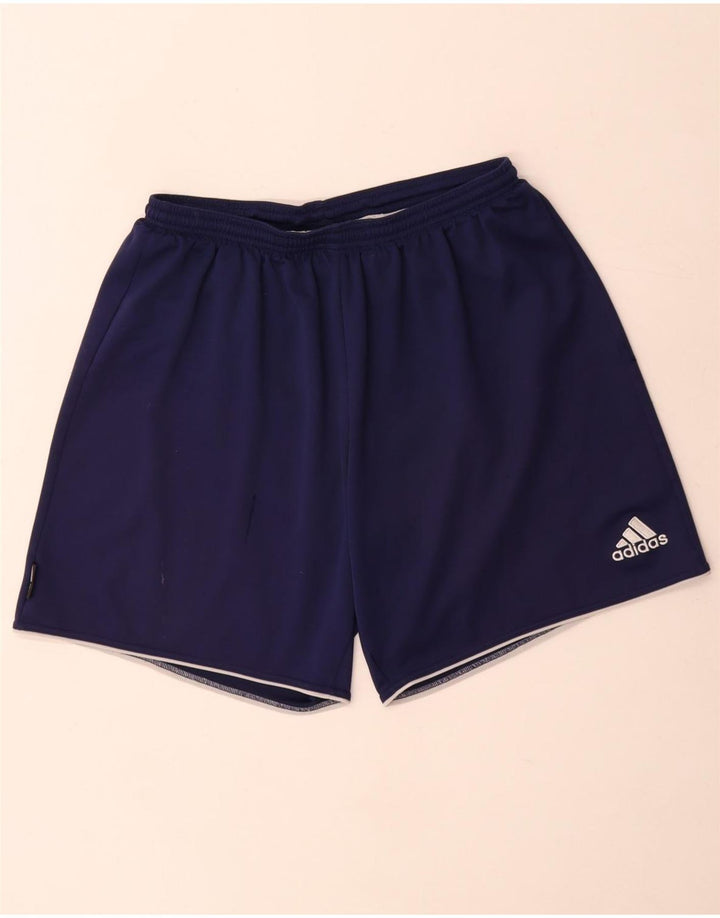 Adidas - Pantalones cortos deportivos para hombre, talla grande, poliéster, color azul marino