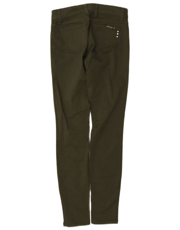 MET Jessica Regular Skinny Pantalones Casuales para Mujer W26 L30 Algodón Caqui