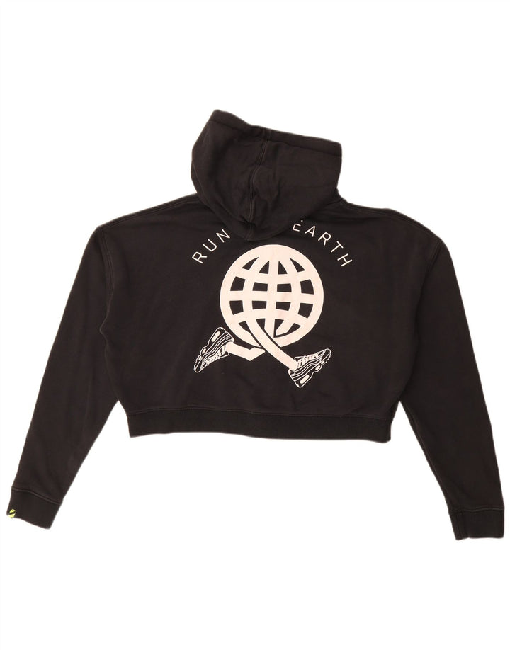 Nike Crop Graphic - Sudadera con capucha para mujer, extragrande, con cremallera, talla M, color negro
