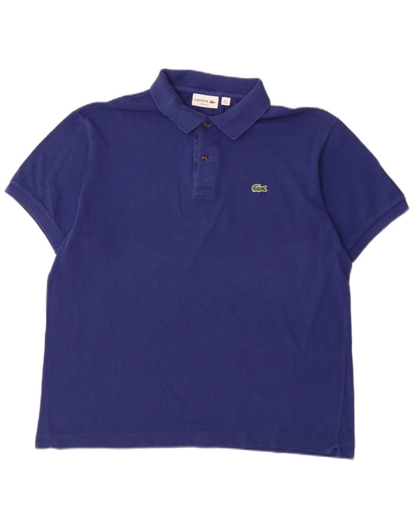 Lacoste Polo de corte clásico para hombre talla 6 XL Algodón azul