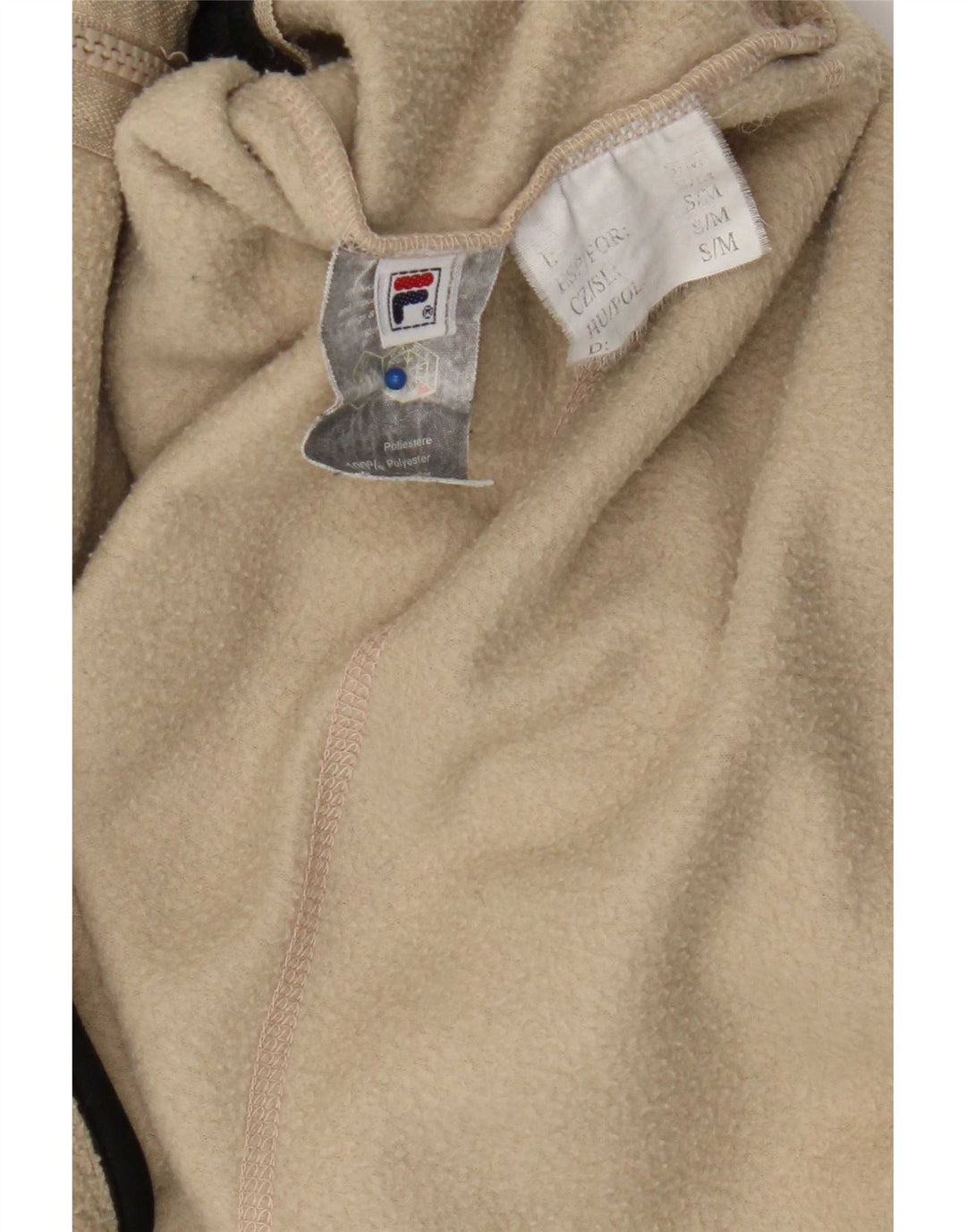 Fila Chaqueta polar para hombre UK 36 Small Beige Colorblock Poliéster
