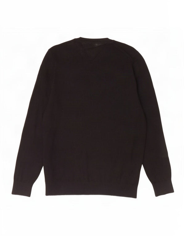 Tommy Hilfiger Jersey con cuello redondo para hombre, talla grande, algodón negro