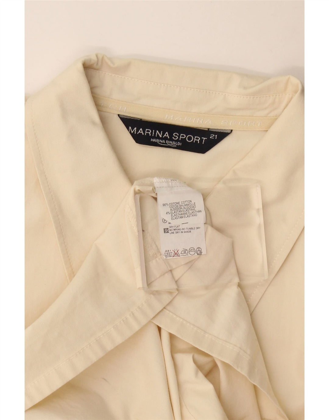 Marina Rinaldi Camisa Manga Corta Mujer Talla 21 Medio Beige Algodón