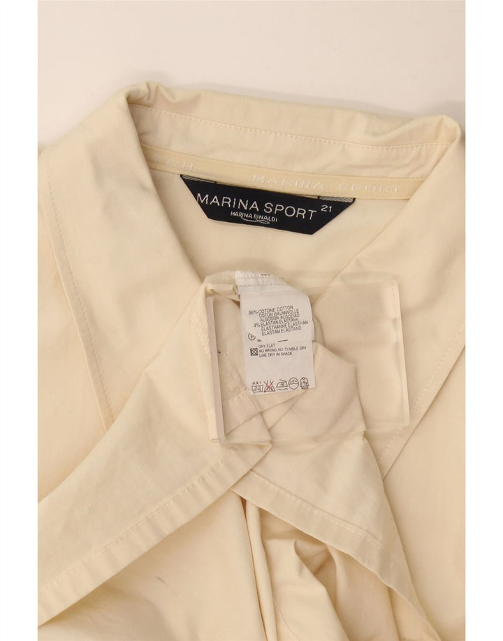 Marina Rinaldi Camisa Manga Corta Mujer Talla 21 Medio Beige Algodón