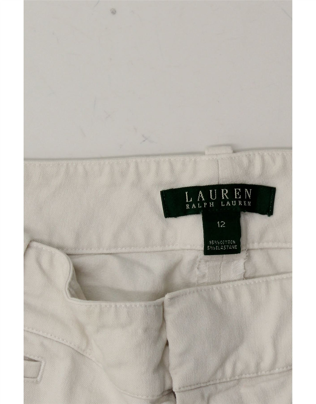 RALPH LAUREN Pantalones casuales rectos para mujer US 12 Grande W32 L27 Blanco