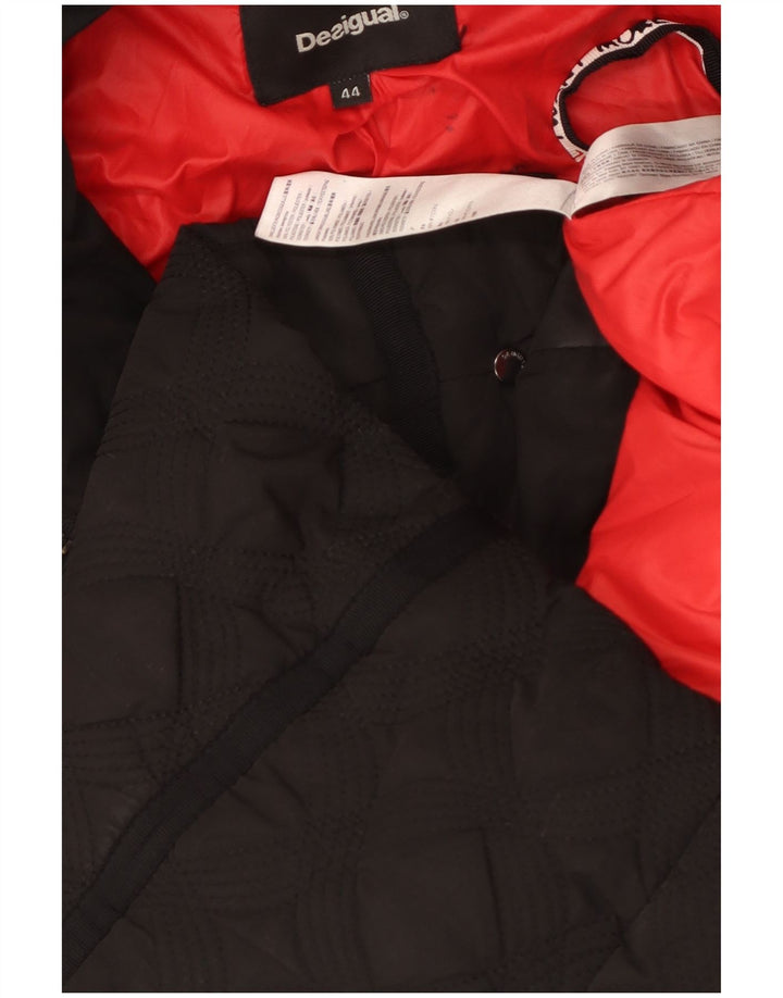 Desigual Abrigo acolchado acolchado con capucha para mujer EU 44 XL Poliéster negro