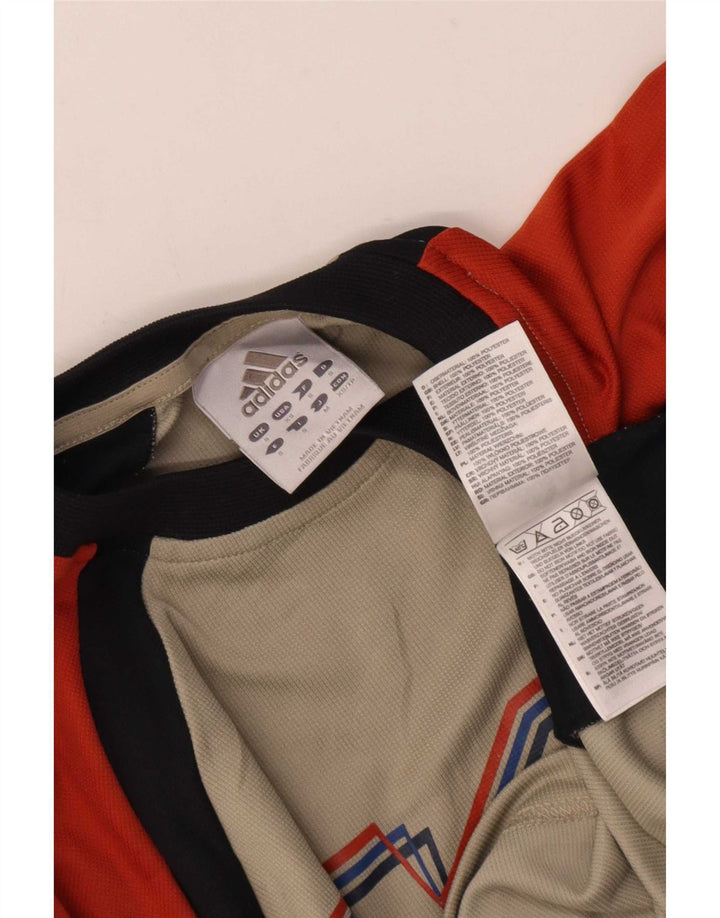 Adidas Hombre Graphic Top Manga Larga Pequeño Beige Colorblock Poliéster