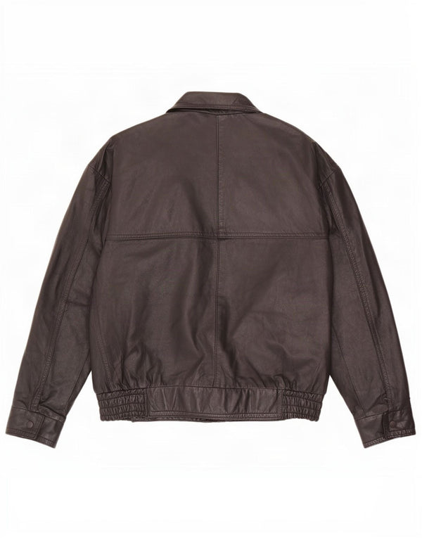 Vintage hombres chaqueta de cuero Reino Unido 40 grande negro