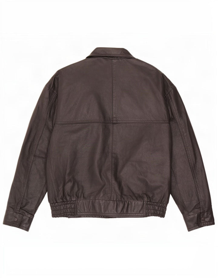 Vintage hombres chaqueta de cuero Reino Unido 40 grande negro