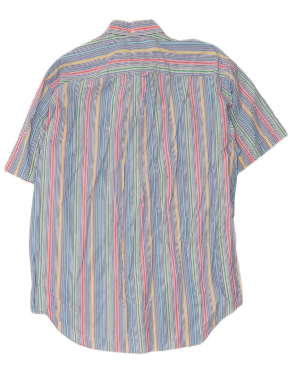 Camisa Lacoste Hombre Manga Corta Talla 42 Grande Rayas Multicolor