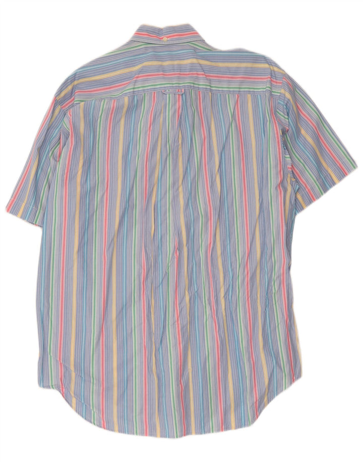Camisa Lacoste Hombre Manga Corta Talla 42 Grande Rayas Multicolor