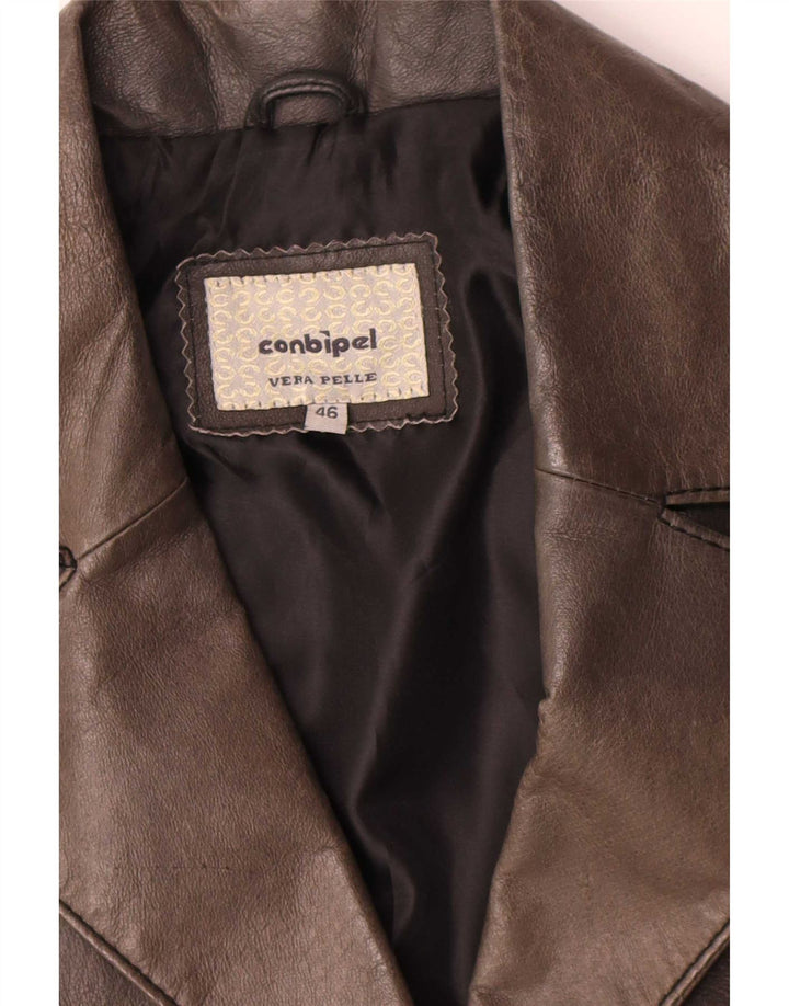 Conbipel Abrigo de cuero para mujer IT 46 Large Brown