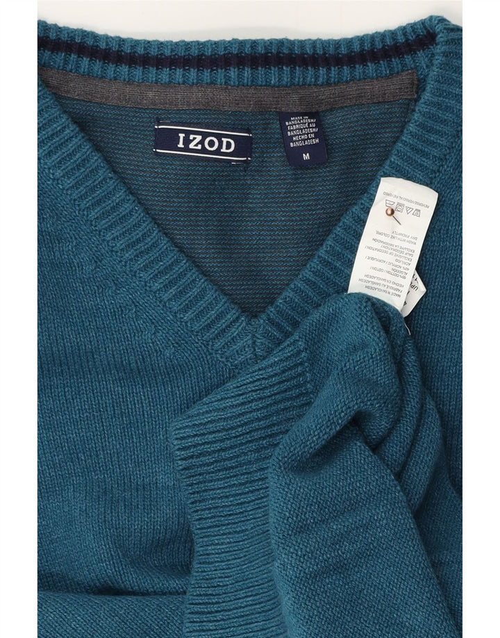 IZOD Jersey con cuello en V para hombre de algodón azul medio