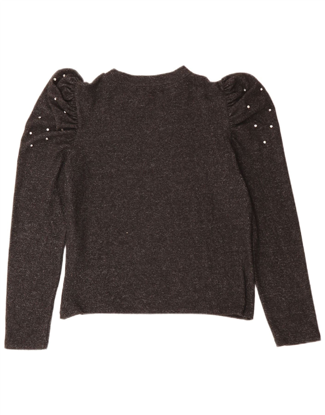 ZARA Mujer Top Manga Larga UK 44 Grande Gris