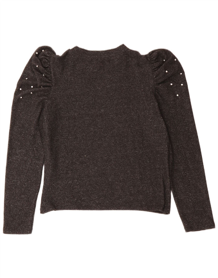 ZARA Mujer Top Manga Larga UK 44 Grande Gris