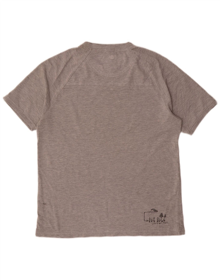 Camiseta con estampado gráfico de Fat Face para hombre, talla pequeña, gris