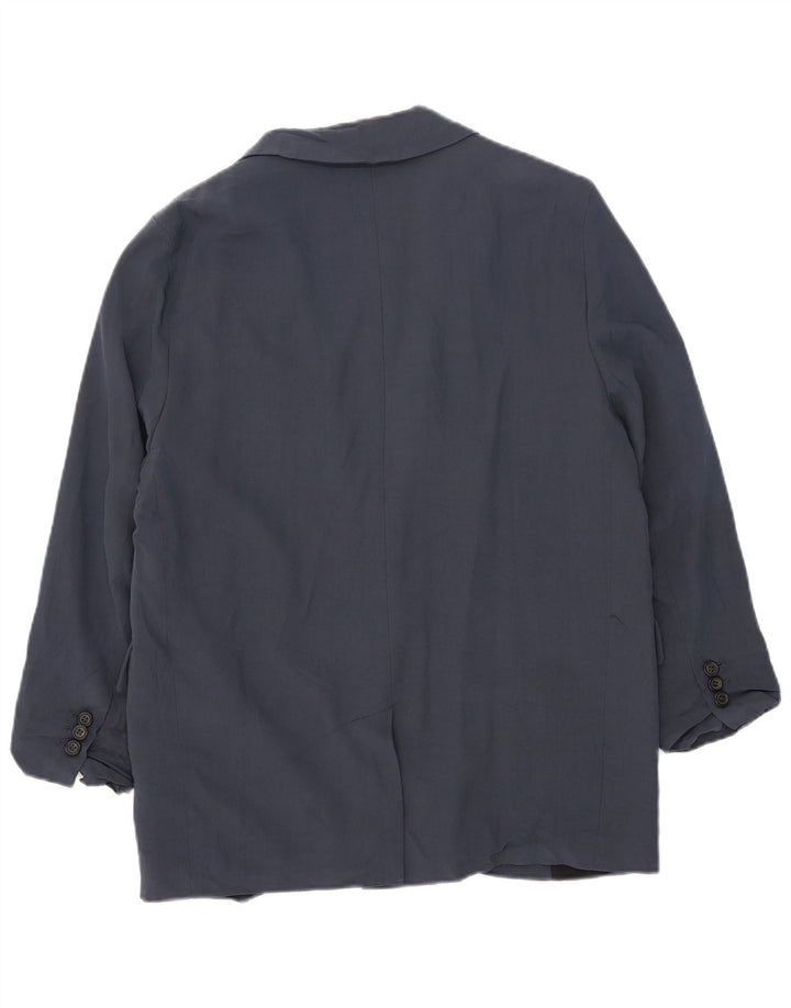Zara Chaqueta Blazer Extragrande con 1 Botón para Mujer UK 10 Small Azul Marino Viscosa