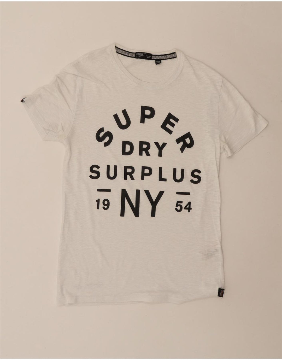 SUPERDRY Camiseta gráfica para hombre Top mediano de algodón blanco