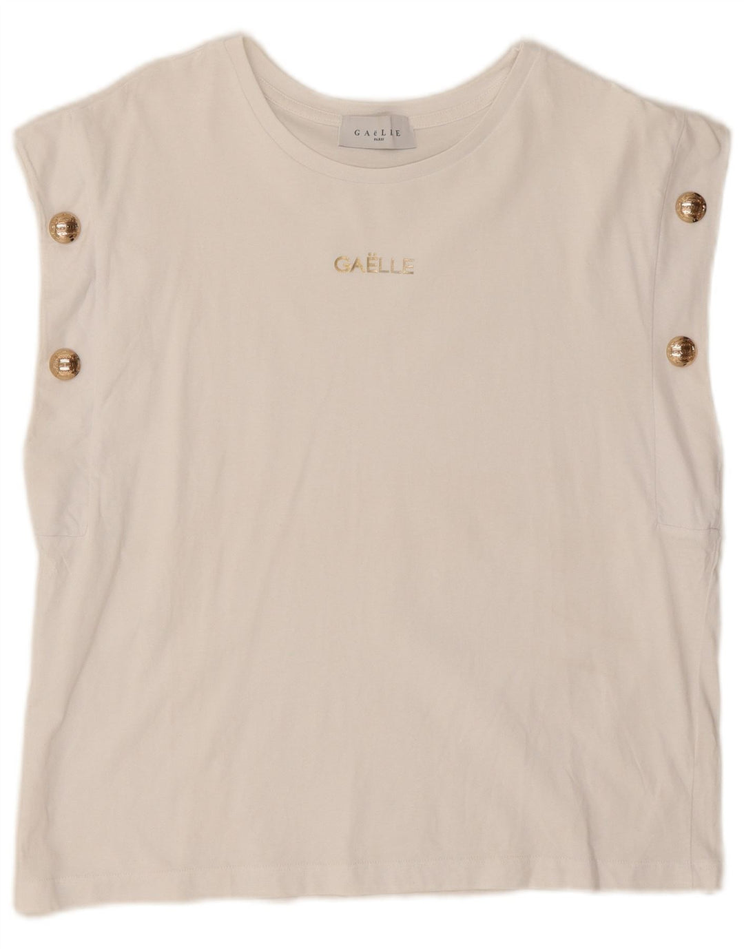 Gaelle - Camiseta sin mangas para mujer, talla 40, talla M, color blanco