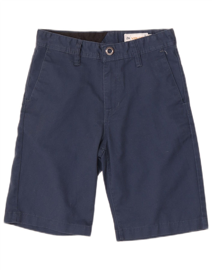 Volcom Pantalones cortos chinos para niños 11-12 años W26 Azul marino Poliéster