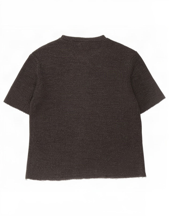 Zara Mujer Camiseta Extragrande Top UK 10 Small Gris