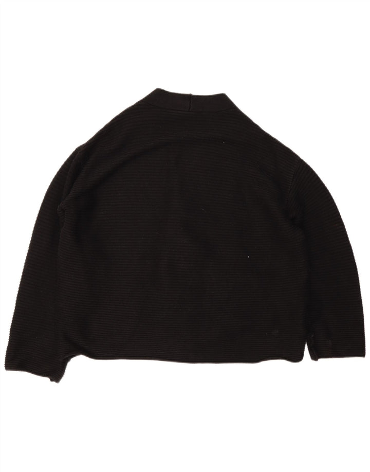 Zara Mujer Crop Suéter Cárdigan Extragrande Reino Unido 10 Pequeño Negro Clásico