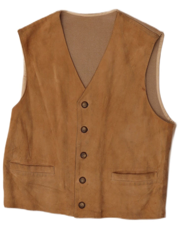 Harry&Moore Chaleco de ante para hombre IT 52 Large Cuero beige