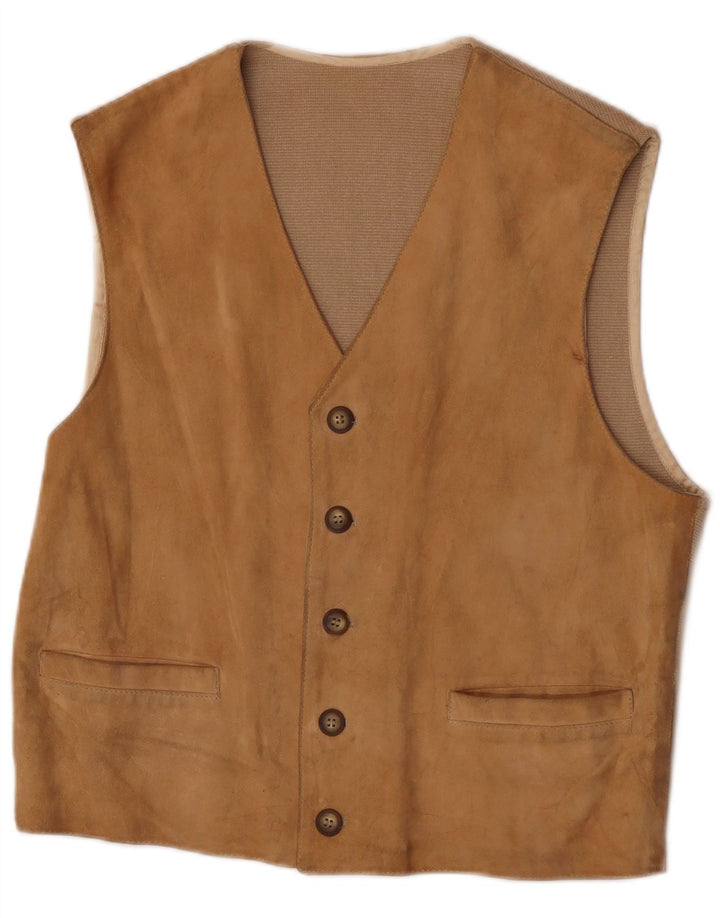 Harry&Moore Chaleco de ante para hombre IT 52 Large Cuero beige