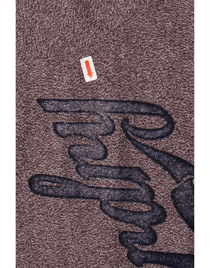 SUPERDRY Camiseta gráfica para hombre Top grande de algodón moteado en color burdeos