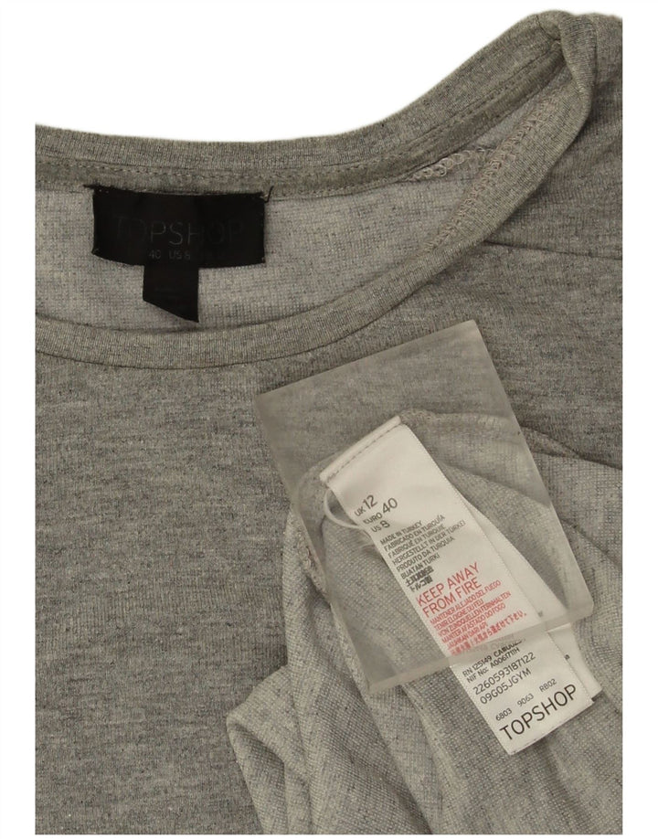 Topshop Top extragrande de manga larga para mujer UK 42 Viscosa gris medio