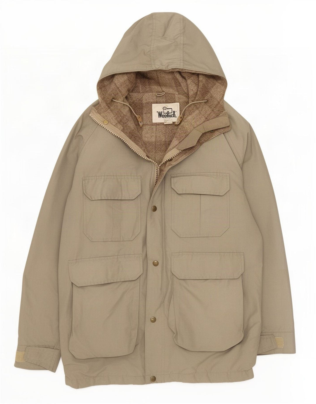 Woolrich Parka con capucha para hombre UK 38 Algodón gris medio