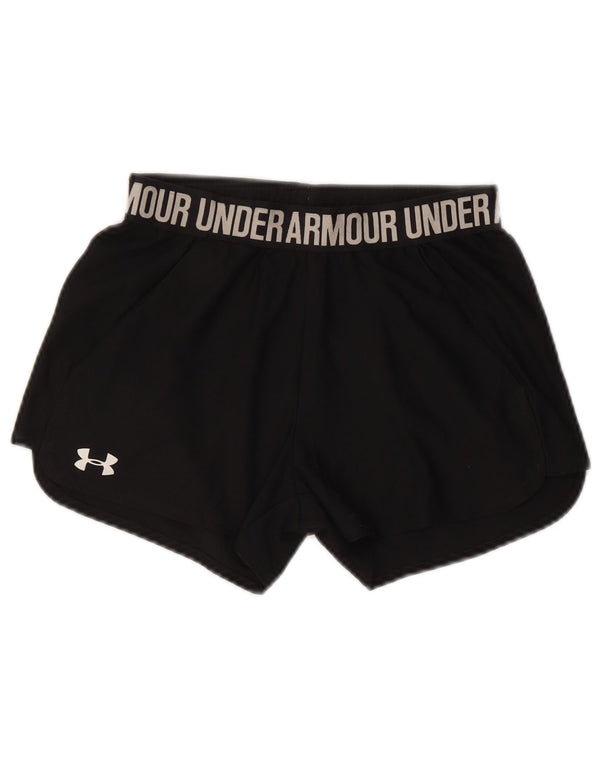 UNDER ARMOUR Pantalones cortos deportivos con gráfico Heat Gear para mujer UK 4 XS Negro