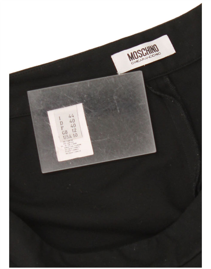 MOSCHINO Pantalones informales baratos y elegantes para mujer UK 12 Medium W32 L29 Negro