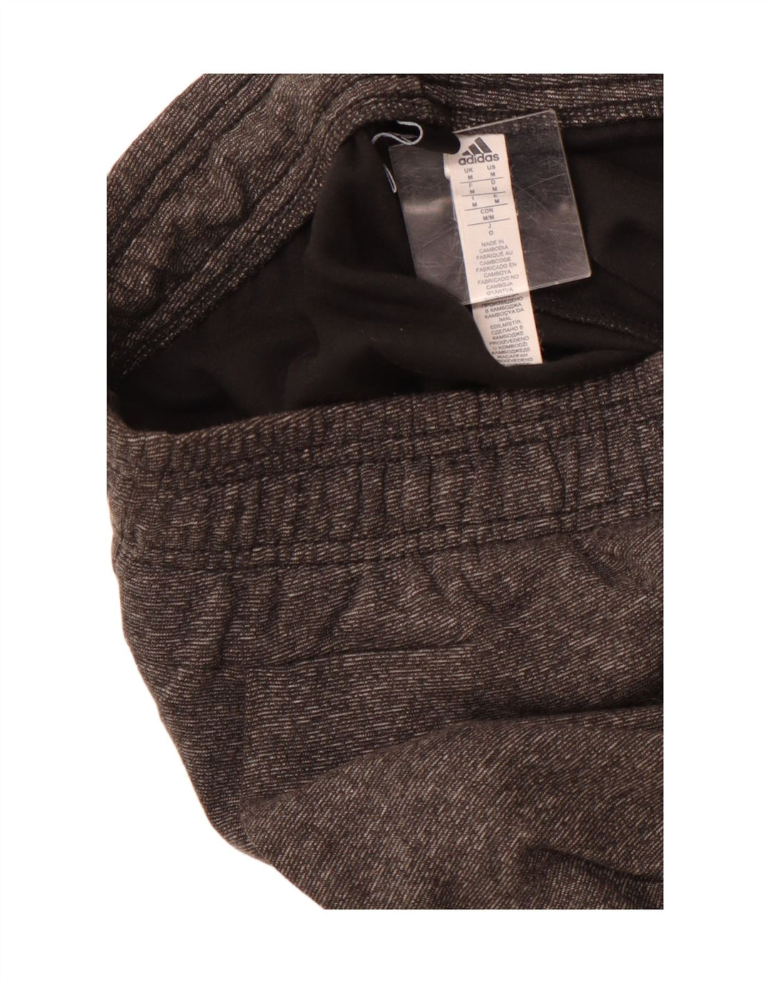 ADIDAS Mens Tracksuit Trousers Medium Grey Flecked Cotton