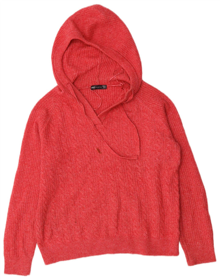 Marks & Spencer - Jersey extragrande con capucha para mujer, talla 40, color rojo mediano