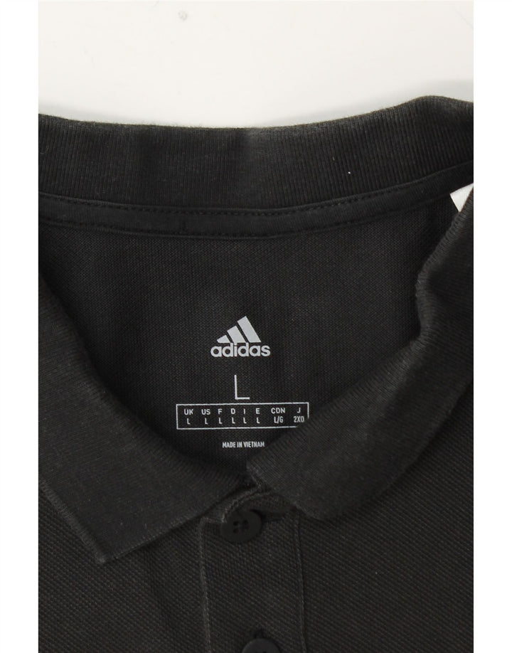 Polo ADIDAS Hombre Grande Algodón Negro