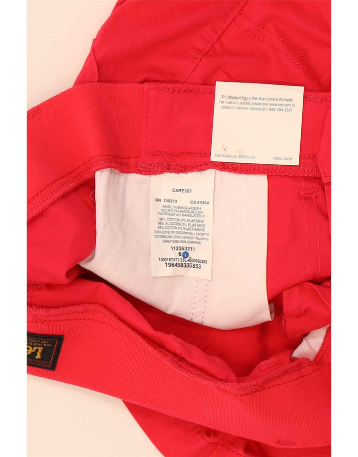 Lee pantalones cortos chinos para mujer US 6 mediano W30 algodón rojo