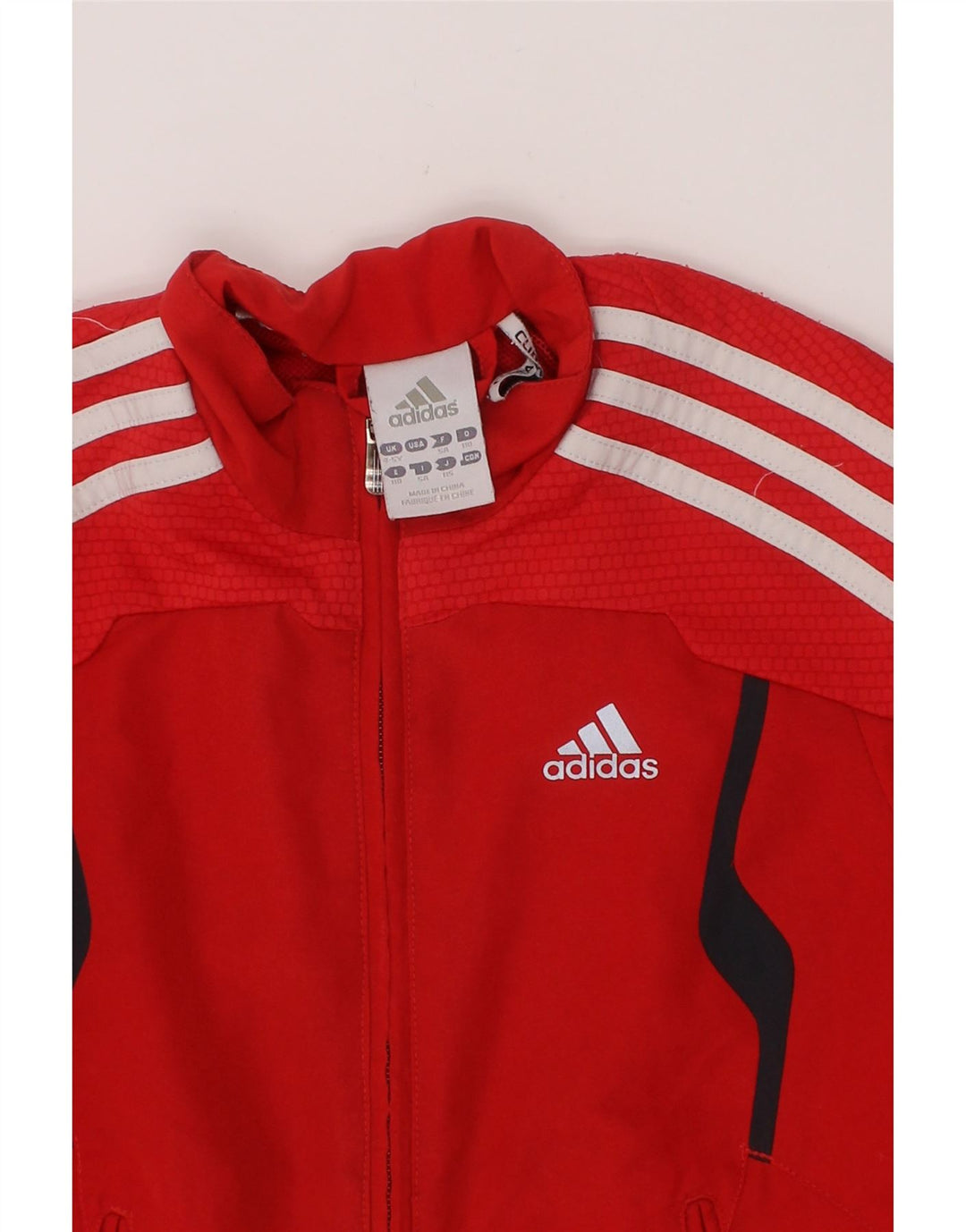 ADIDAS Boys Climalite Tracksuit Top Jacket 4-5 Years Red Vintage Adidas and Second-Hand Adidas from Messina Hembry 