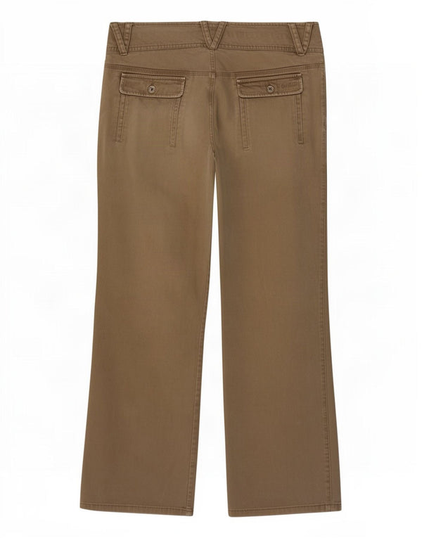 Pantalones chinos con corte bota para mujer de Fat Face UK 14 Large W35 L31 Algodón beige