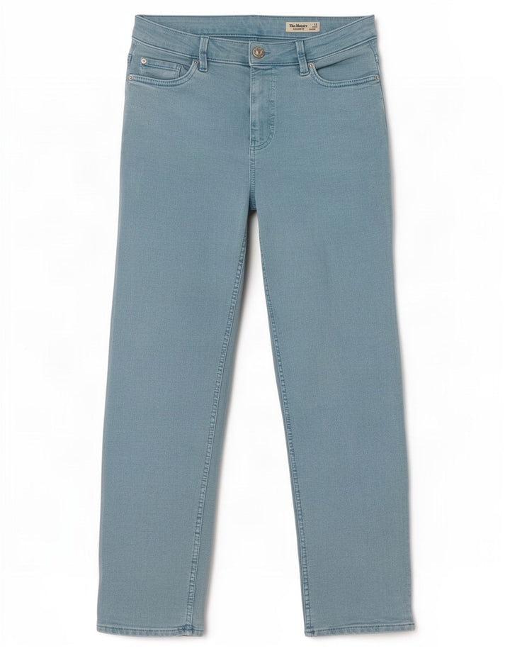 Marks & Spencer Vaqueros Rectos para Mujer UK 12 Medium W30 L27 Turquesa