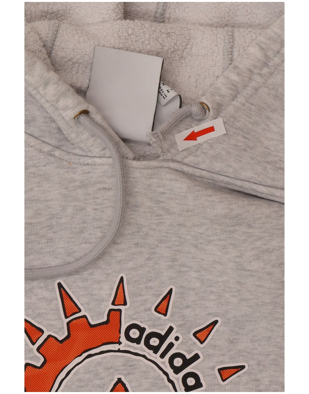 Adidas Hombre Sudadera Con Capucha Gráfica Jersey De Algodón Gris Medio