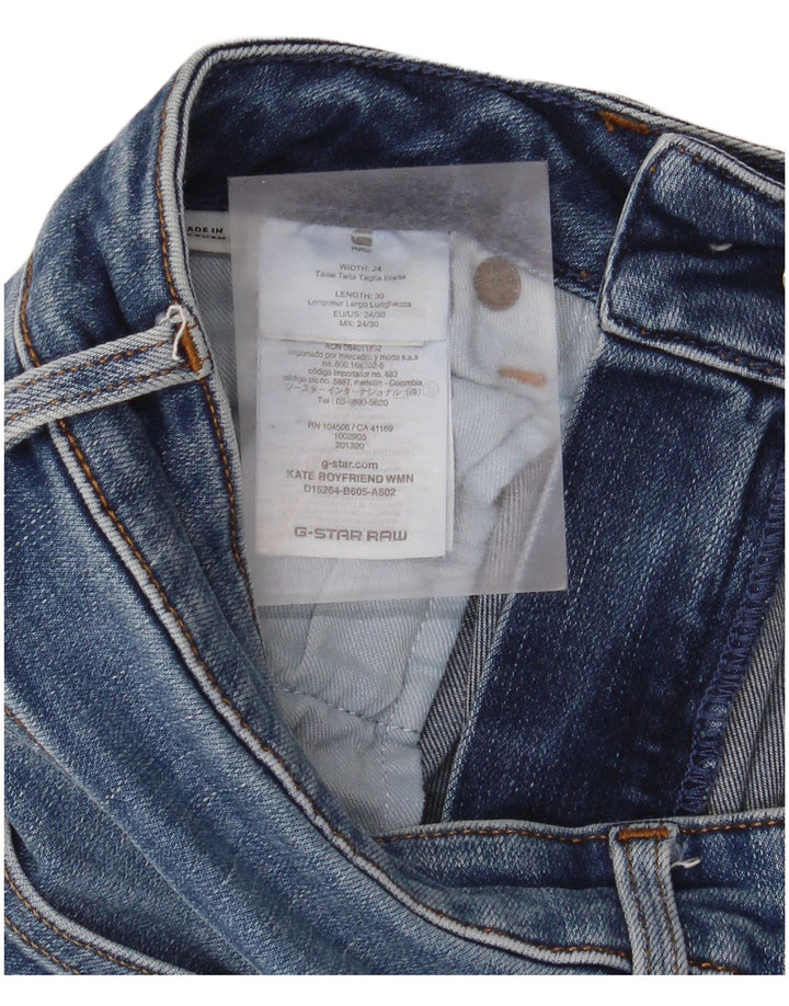 Vaqueros ajustados desgastados para mujer G-Star W24 L30 Algodón azul