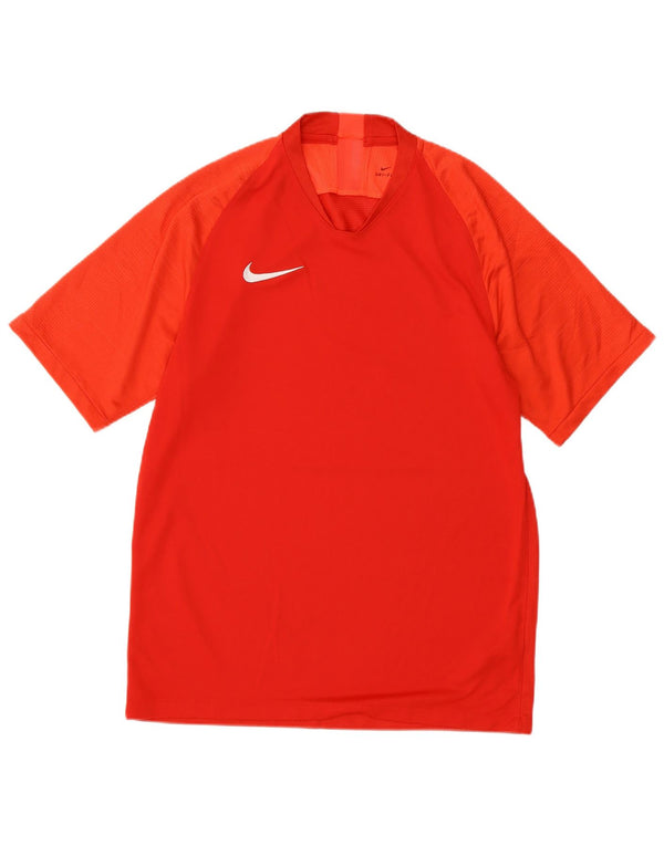 Camiseta Nike Dri Fit para hombre Top medio rojo color block Poliéster