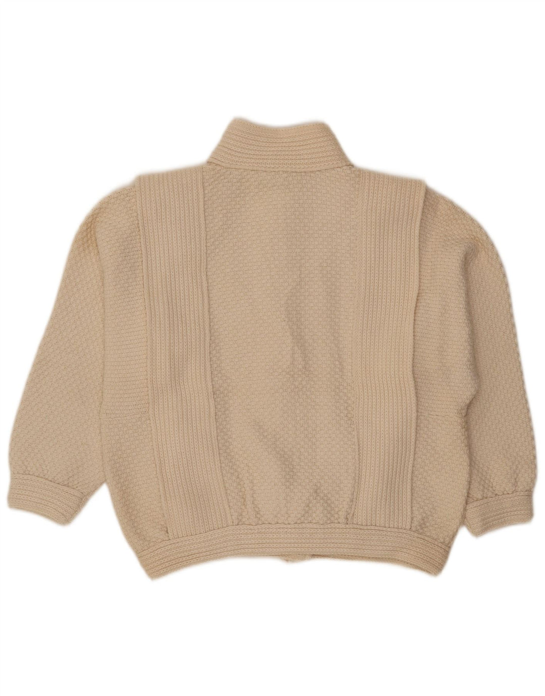 VINTAGE Suéter Cárdigan para Mujer Reino Unido 14 Beige Medio