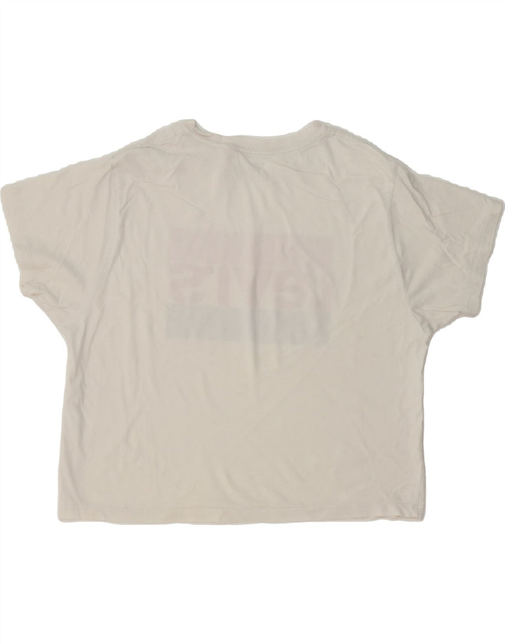 LEVI'S Womens Oversized Crop Graphic T-Shirt Top UK 10 Small White Vintage Levi's and Second-Hand Levi's from Messina Hembry 